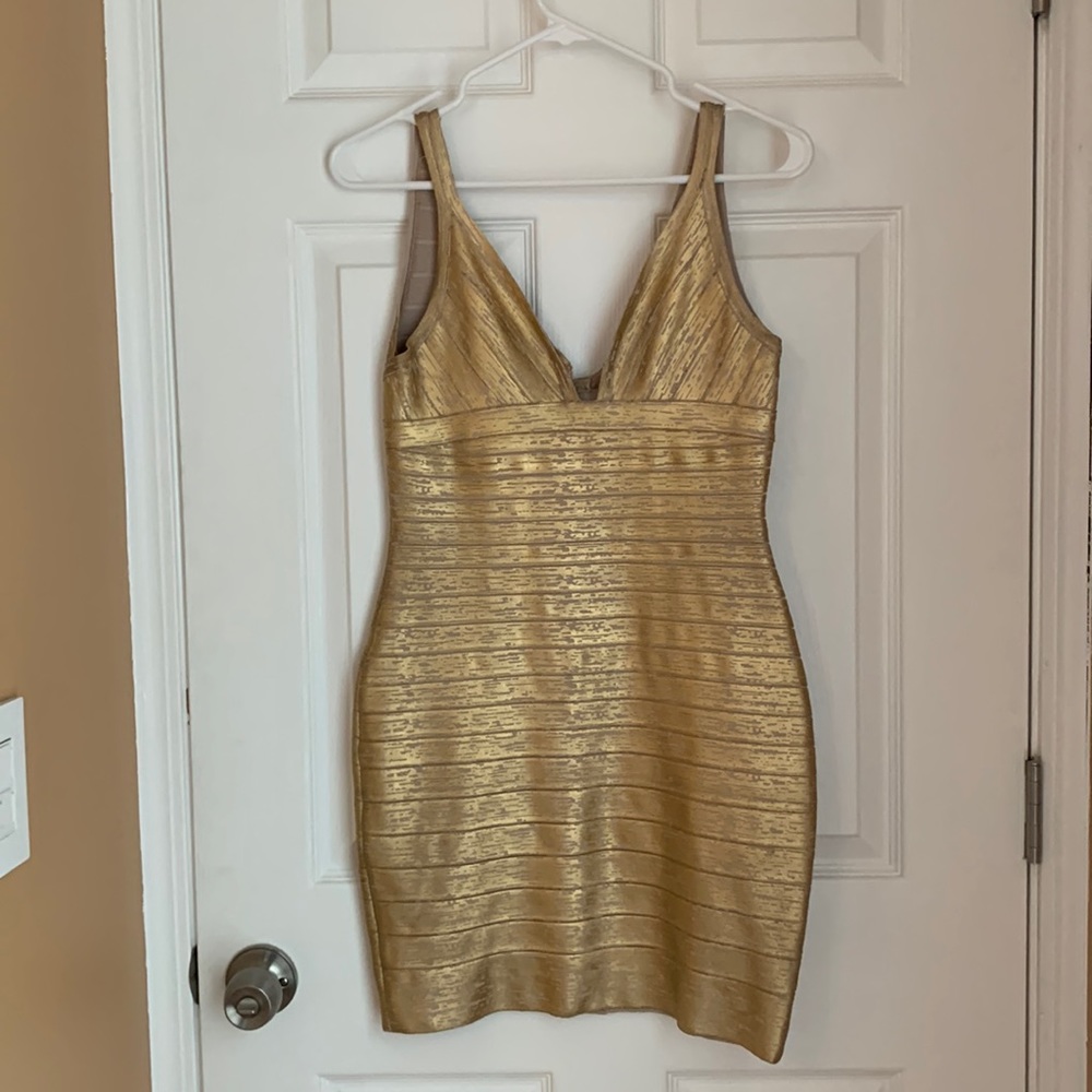 Gold Bandage Dress